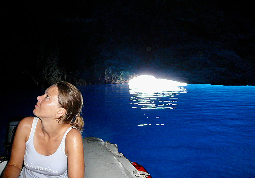 Bath and swim in the Blue Cave on Kastellorizo.