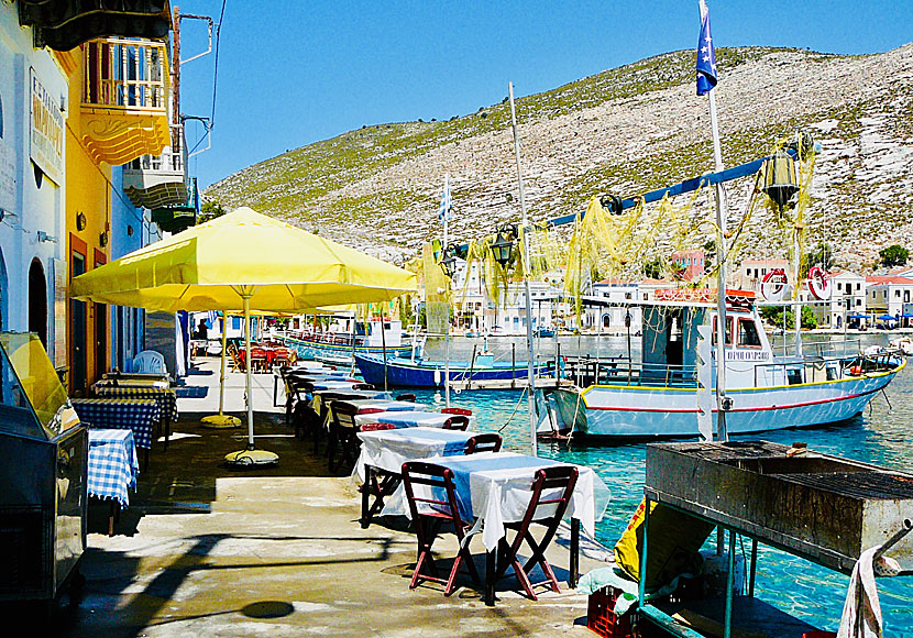 Good tavernas and restaurants in Megisti on the island of Kastellorizo near Turkey.