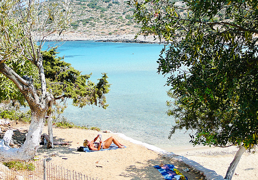 Platys Gialos beach is the best beach on Lipsi in the Dodecanese.