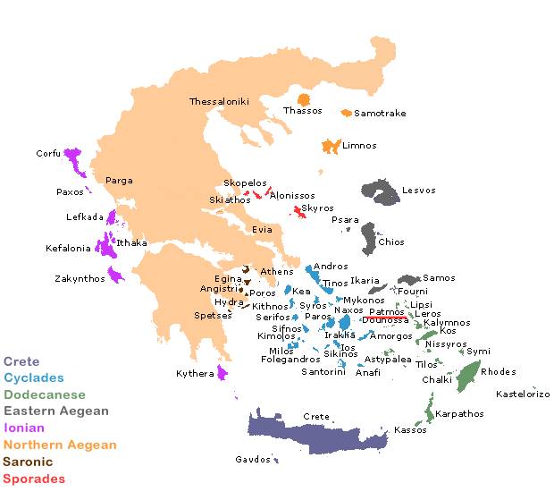 Map of Greece. Patmos.