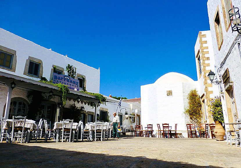 Tavernas and restaurants in Chora on Patmos.