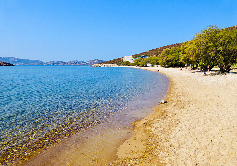 Livadi Geranou beach is one of Patmos' many fine sandy beaches.