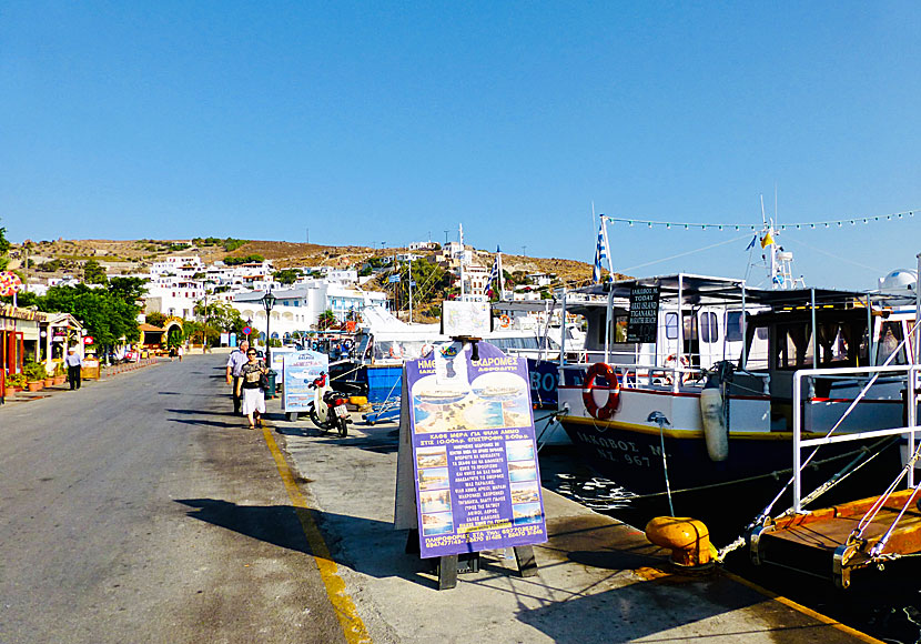 Excursion boats to Lipsi, Marathi and Arki and Patmos beaches depart from the port of Skala.