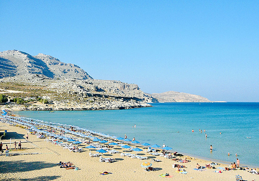Agathi beach on Rhodes is extremely shallow and is perfect for families with children.