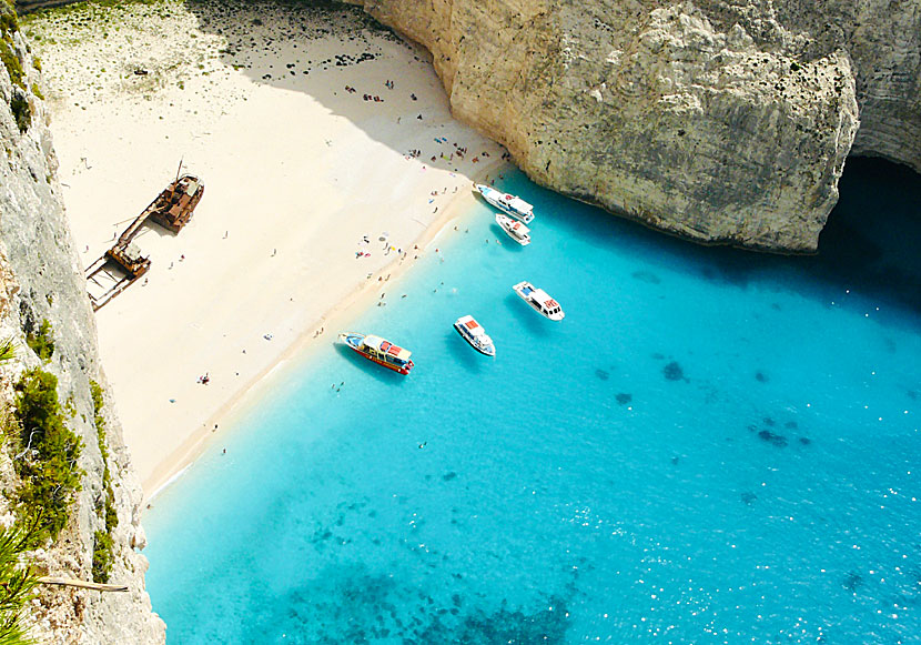 Shipwreck beach on Zakynthos is one of Greece's most photographed beaches.
