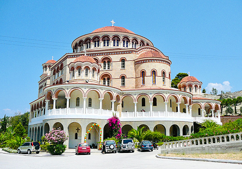 Agios Nektarios Monastery on the island of Aegina in Greece.