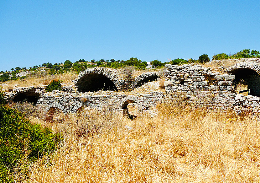 Ruins of the Byzantine settlement of Tholoi on eastern Agathonissi.