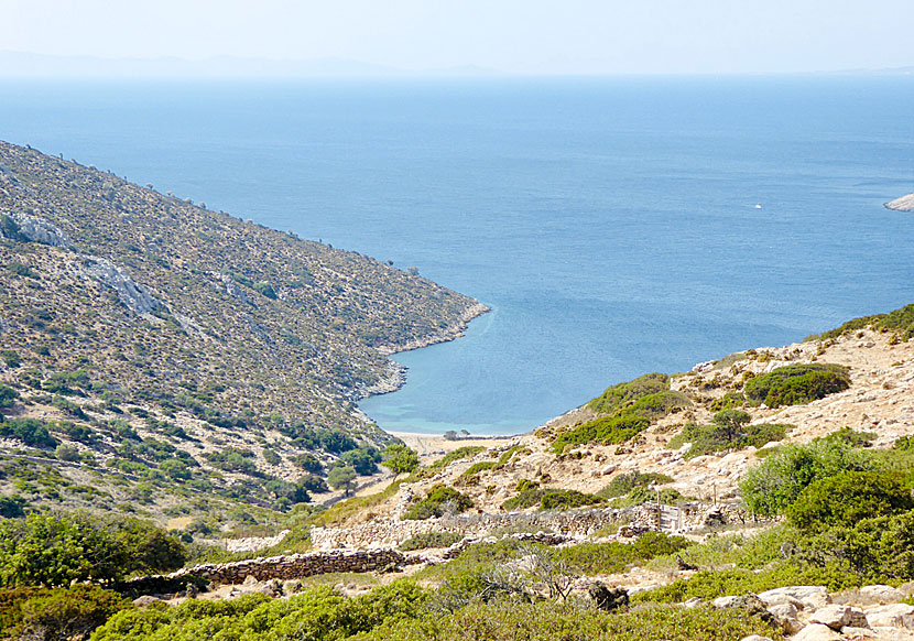 Palos beach is east of Vathi Pigadi beach on Agathonissi.