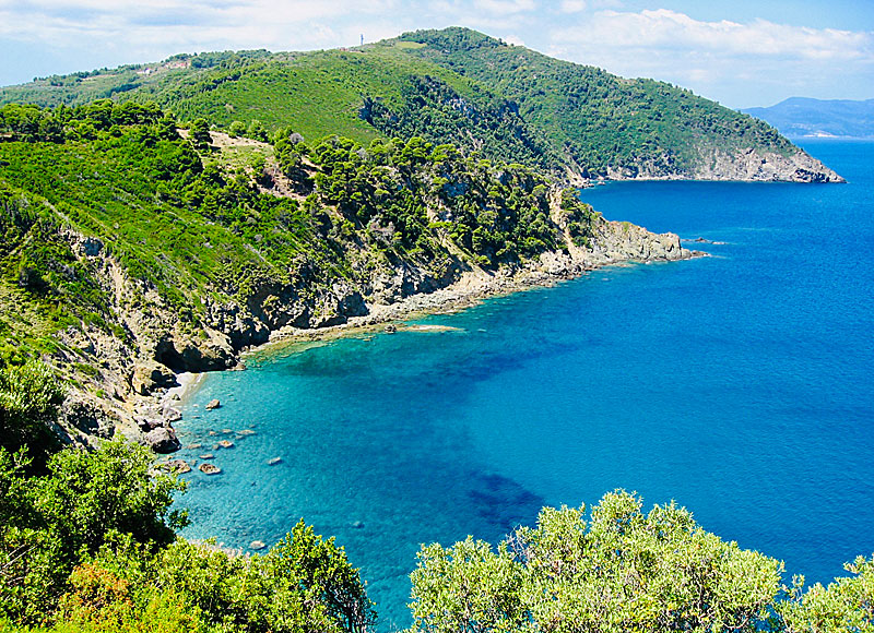 View of Skopelos from the church of Agia Anarghiri on Alonissos.