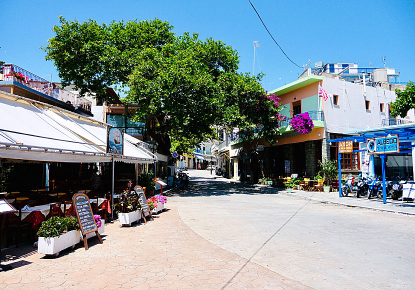 Restaurants and shops in Patitiri on Alonissos.