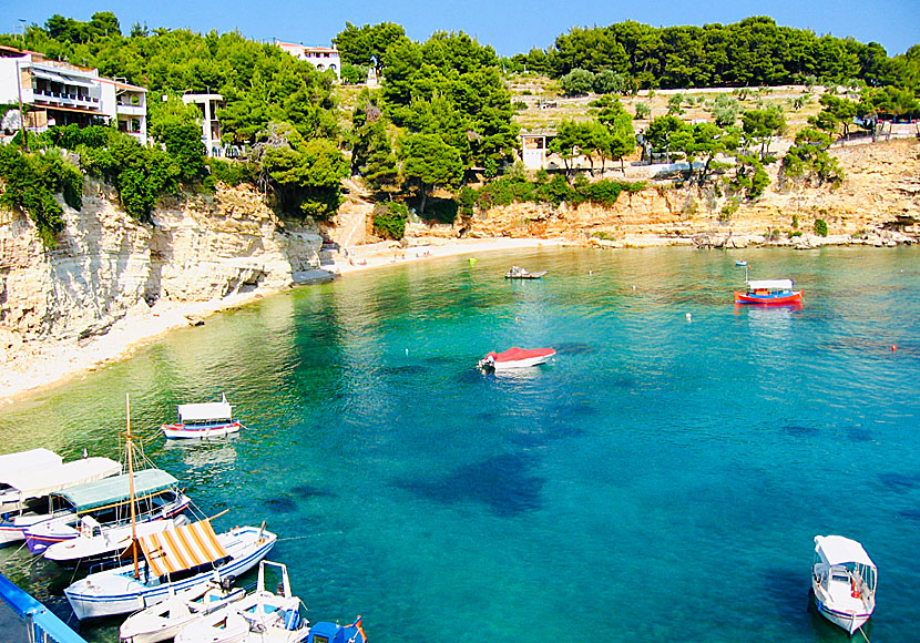 The beach in Votsi on Alonissos.