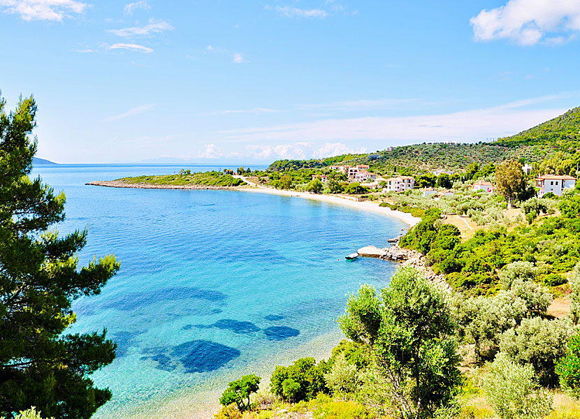 Glyfa beach which is located near Steni Vala on Alonissos.