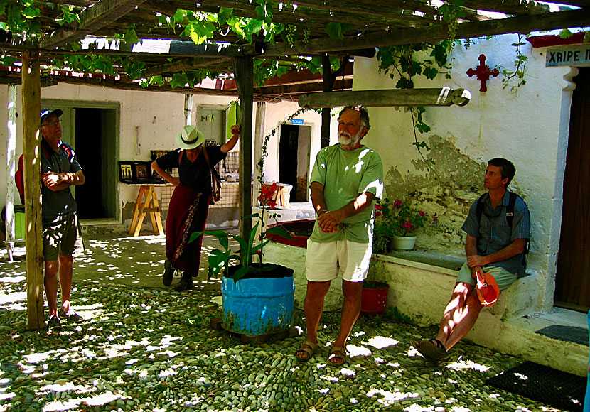 The courtyard of the quiet and beautiful Kyra Panagia monastery on Alonissos.