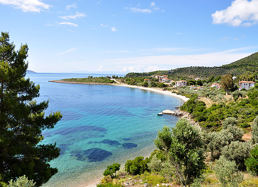 The best beaches on Alonissos. Glyfa beach.