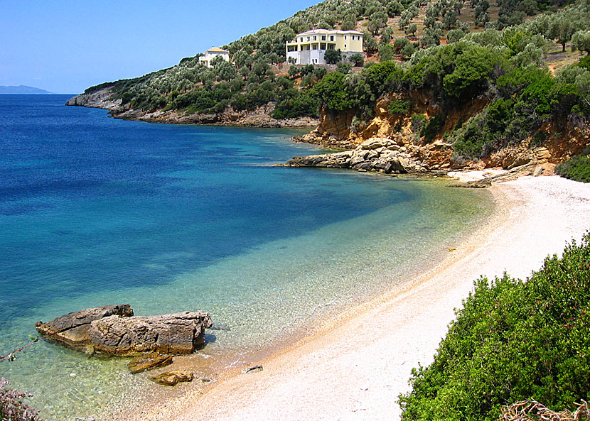 The best beaches on Alonissos. Megali Amos beach.