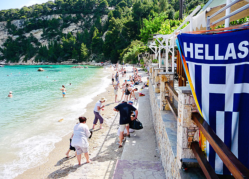 The best beaches on Alonissos. Patitiri beach.