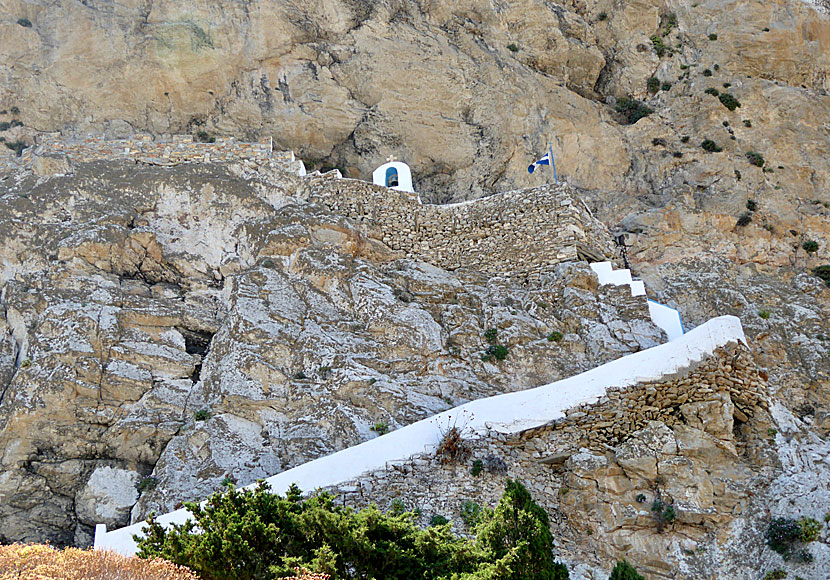 Agia Triada church is located along the road up to Langada on northern Amorgos in Greece.