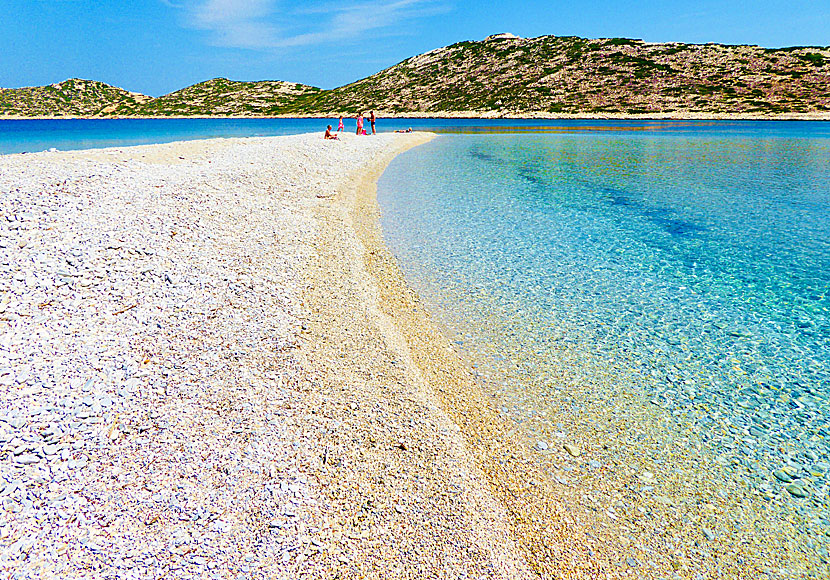 Agios Pavlos beach in Aegiali on Amorgos in Greece.