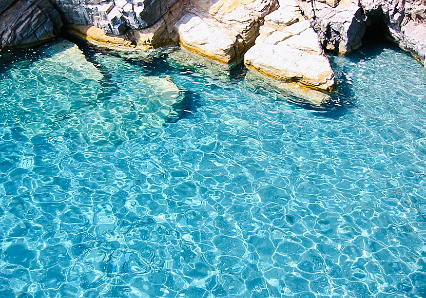 Snorkeling at Mouros beach on Amorgos in the Cyclades.