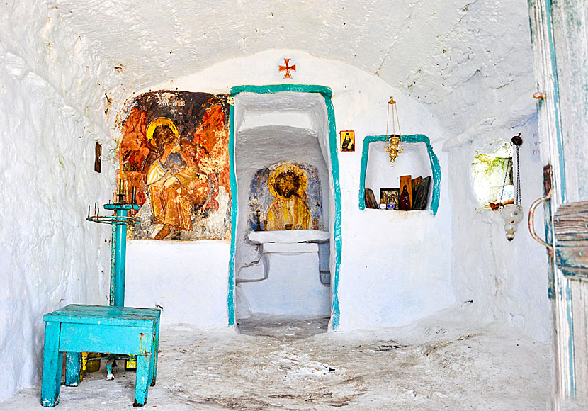 The chapel Profitis Ilias from the inside. The hike up is much nicer than the church.