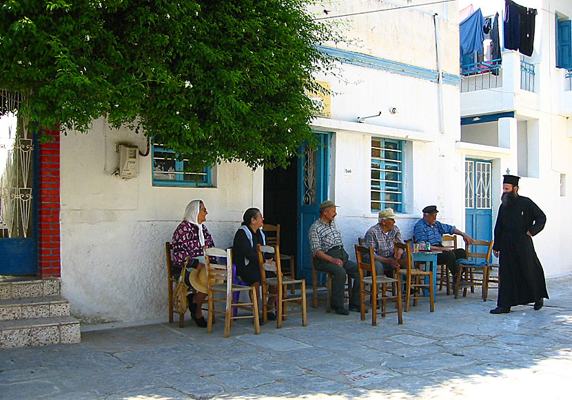 Kafénion in Langada on Amorgos in the year in 2003.