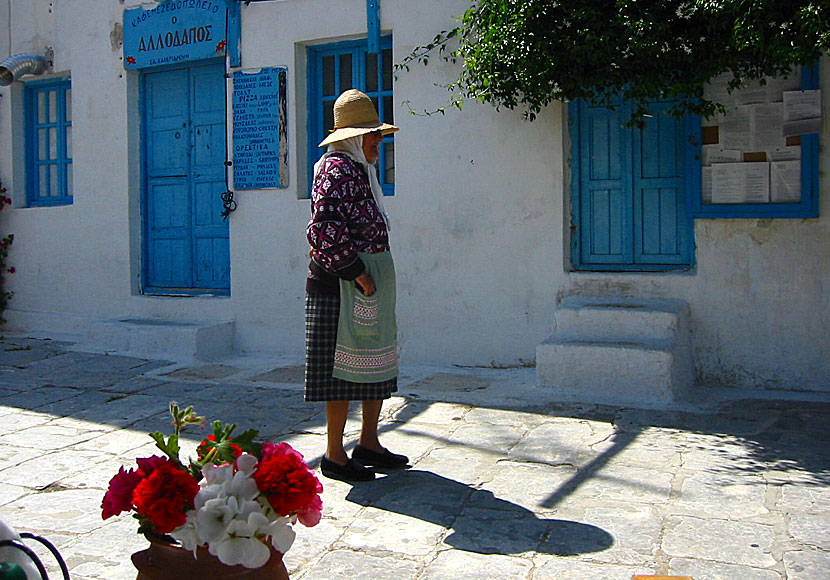 The square in Langada in 2003. Amorgos.