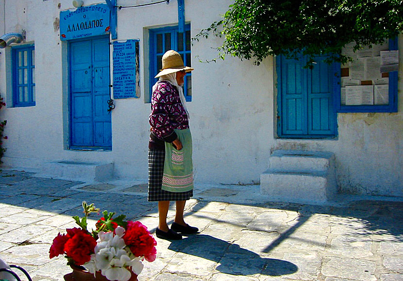 The square in Langada in 2003. Amorgos.