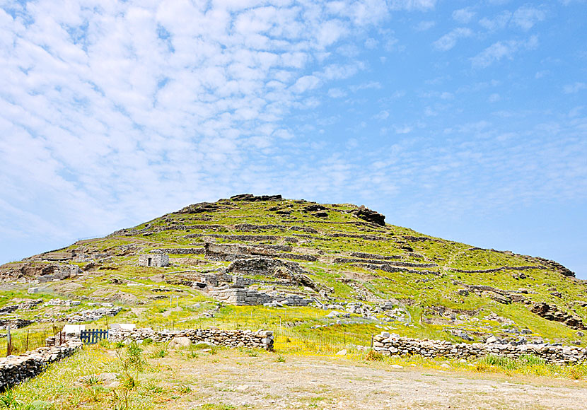 The ancient city Minoa above Katapola in Amorgos.