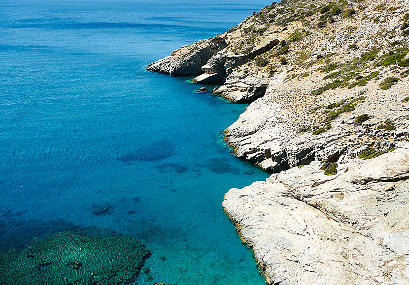Mouros beach on Amorgos is a paradise for those who enjoy snorkeling.