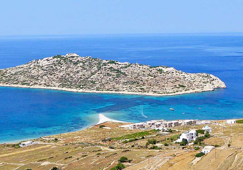 The island of Nikouria and the small beach of Agios Pavlos in Amorgos.