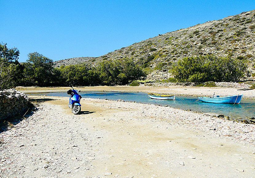 The best beaches in Amorgos. Kato Kambos beach. 