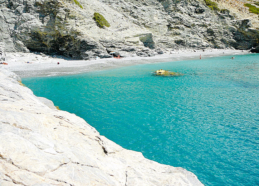 The best beaches in Amorgos. Mouros beach. 