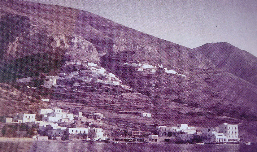 The villages of Aegiali, Kato Potamos and Ano Potamos on Amorgos in 1954.