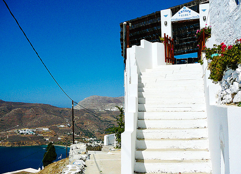 Restaurant & Café Kamara in Ano Potamos in northern Amorgos.