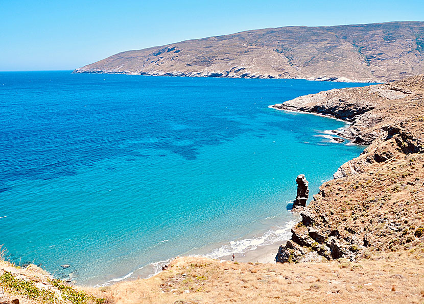 Tis Grias to Pidima beach with the spectacular cliff on Andros.