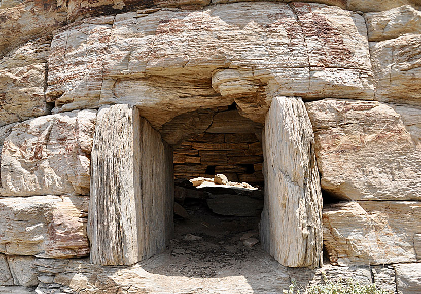 The entrance to Agios Petros Tower on Andros resembles the Lion Gate in Mycenae on the Greek mainland.