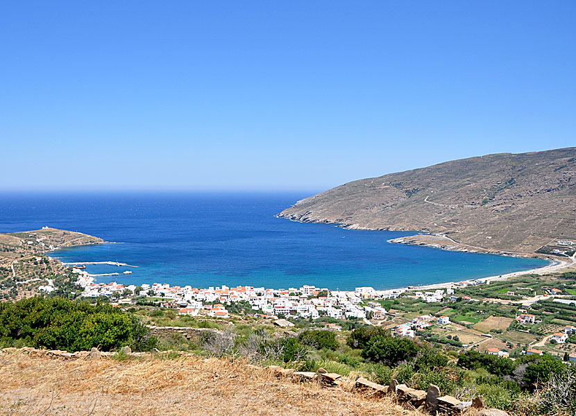 The best beaches on Andros. Ormos Korthi beach. 