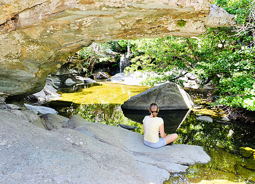 Don't miss the meditative Pithara Waterfalls when you travel to Andros.