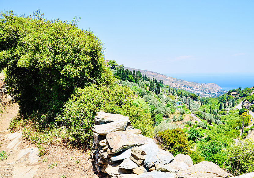 The village of Stenies seen from the path to Pithara Waterfalls.
