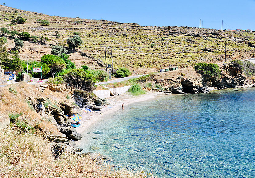 Stivari beach one kilometre north of Batsi on Andros.