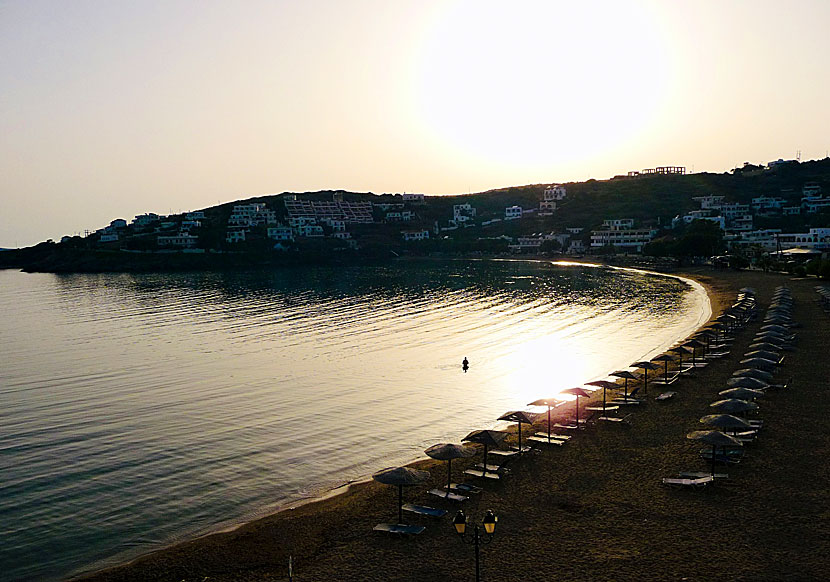 The sunset in Batsi on Andros.