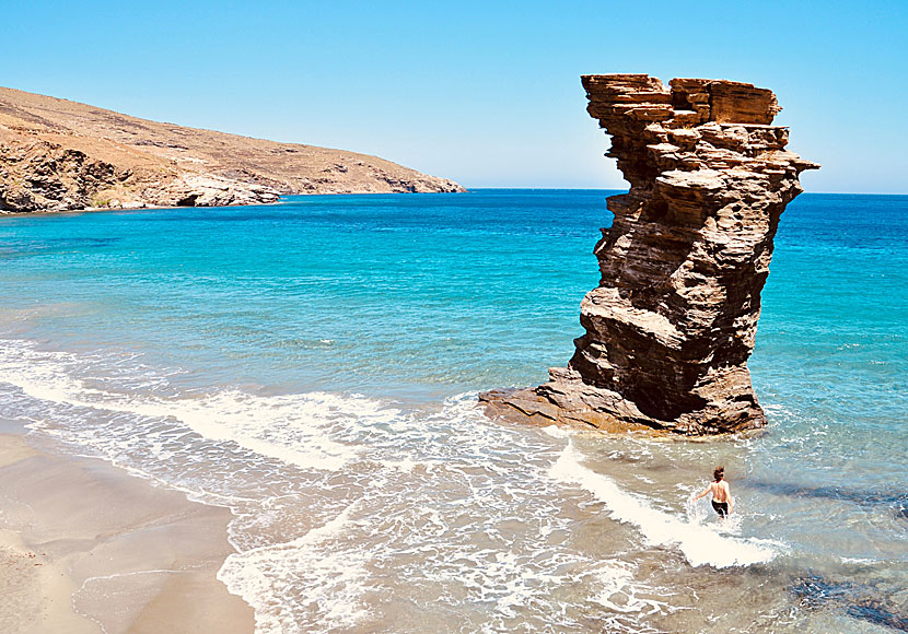 Don't miss Tis Grias to Pidima beach when you visit Andros in Greece.