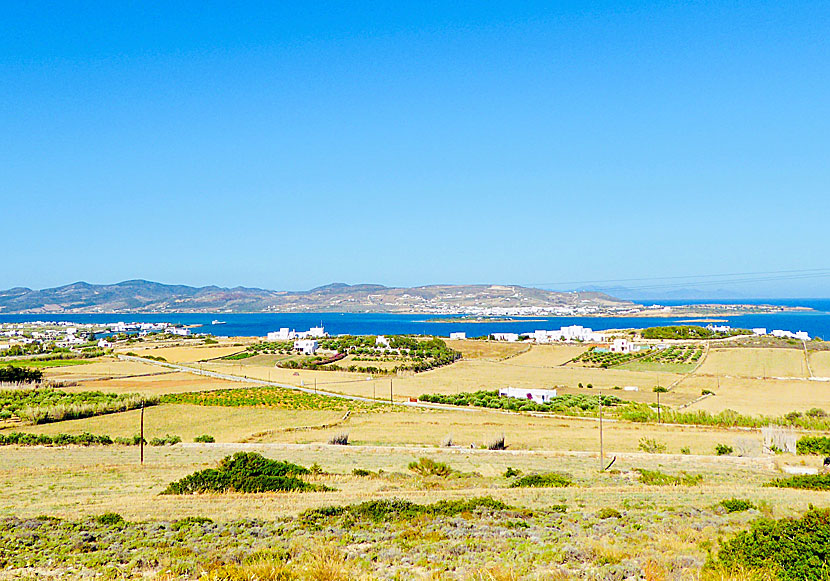 Chora on Antiparos seen from Pounda on Paros. 