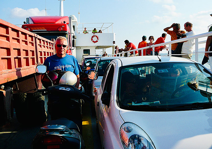 Can you take the scooter, bike or the car from Antiparos on the car ferry over to Pounda on Paros?