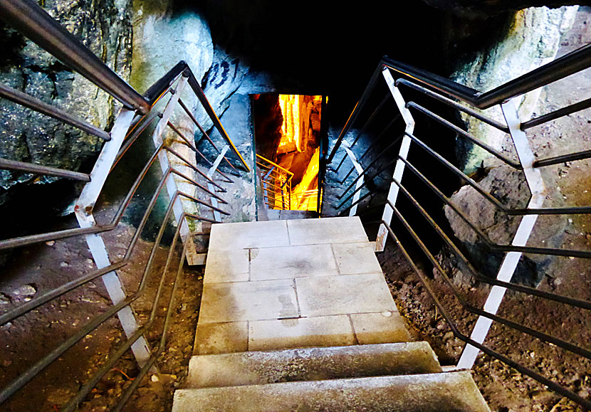 Entrance to the cave on Antiparos.