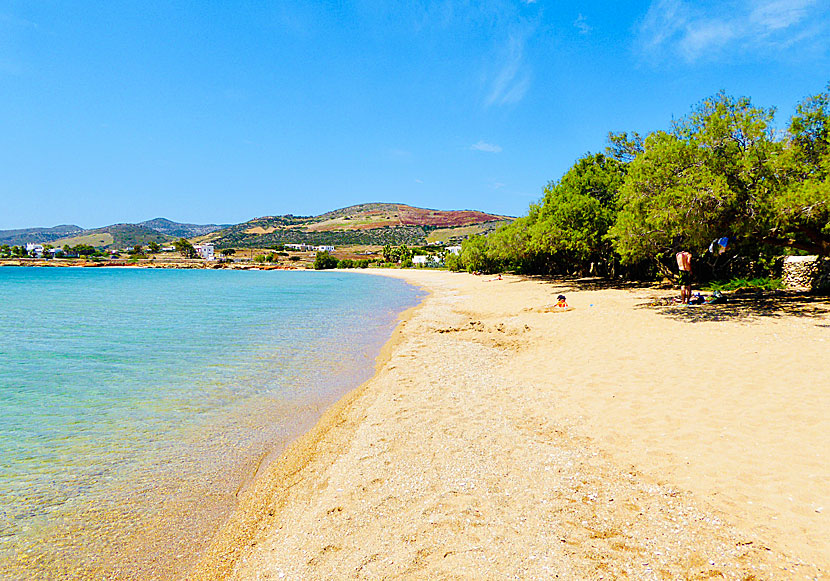 Child-friendly sandy beaches on Antiparos in the Cyclades.