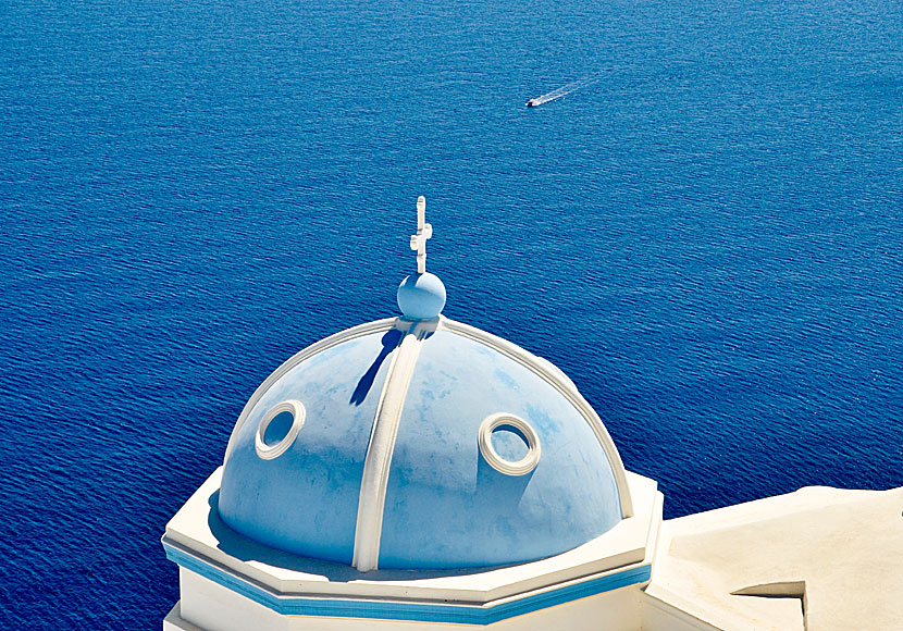 View of the sea from the church of Panagia Portaitissa in Kastro on Astypalea.