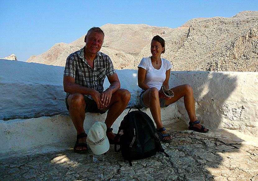 Walking to Chorio on Chalki takes about 40 minutes.