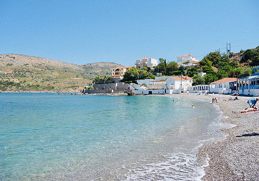 Nagos beach is one of the best beaches on the island of Chios in Greece.