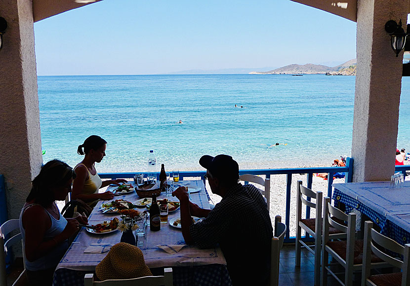 Good beachside tavernas and restaurants in Nagos on eastern Chios.
